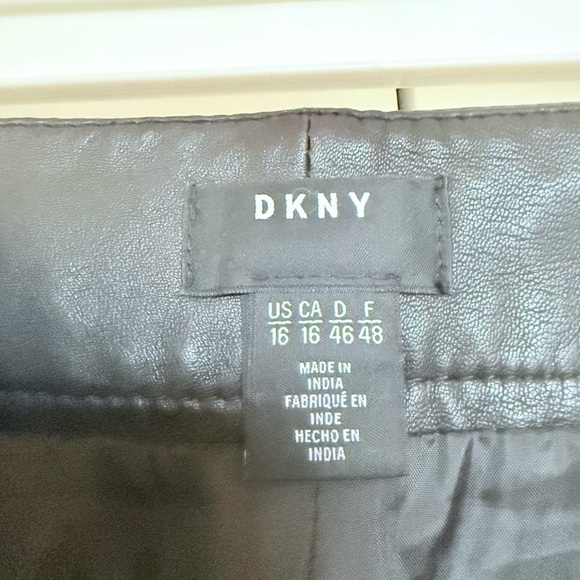 DKNY Dark Gray Genuine Leather Pants - Picture 4 of 4
